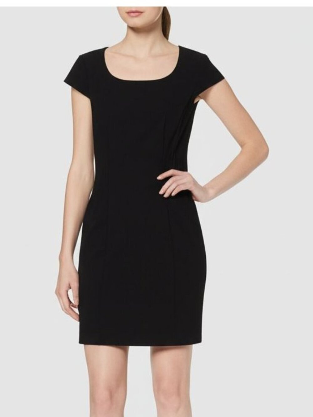 Tahari Arthur S. Levine | Black Cap-Sleeve Sheath Dress size 6.